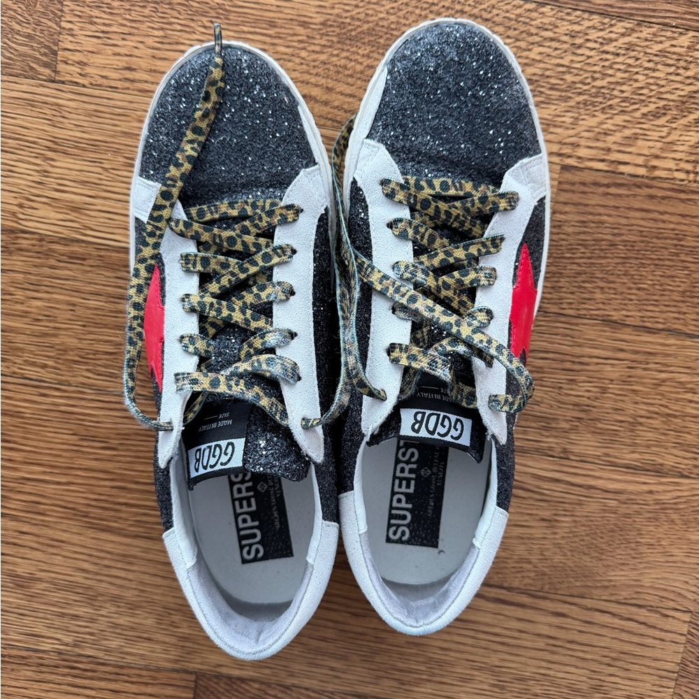 Golden Goose Black and Red Star Sneakers